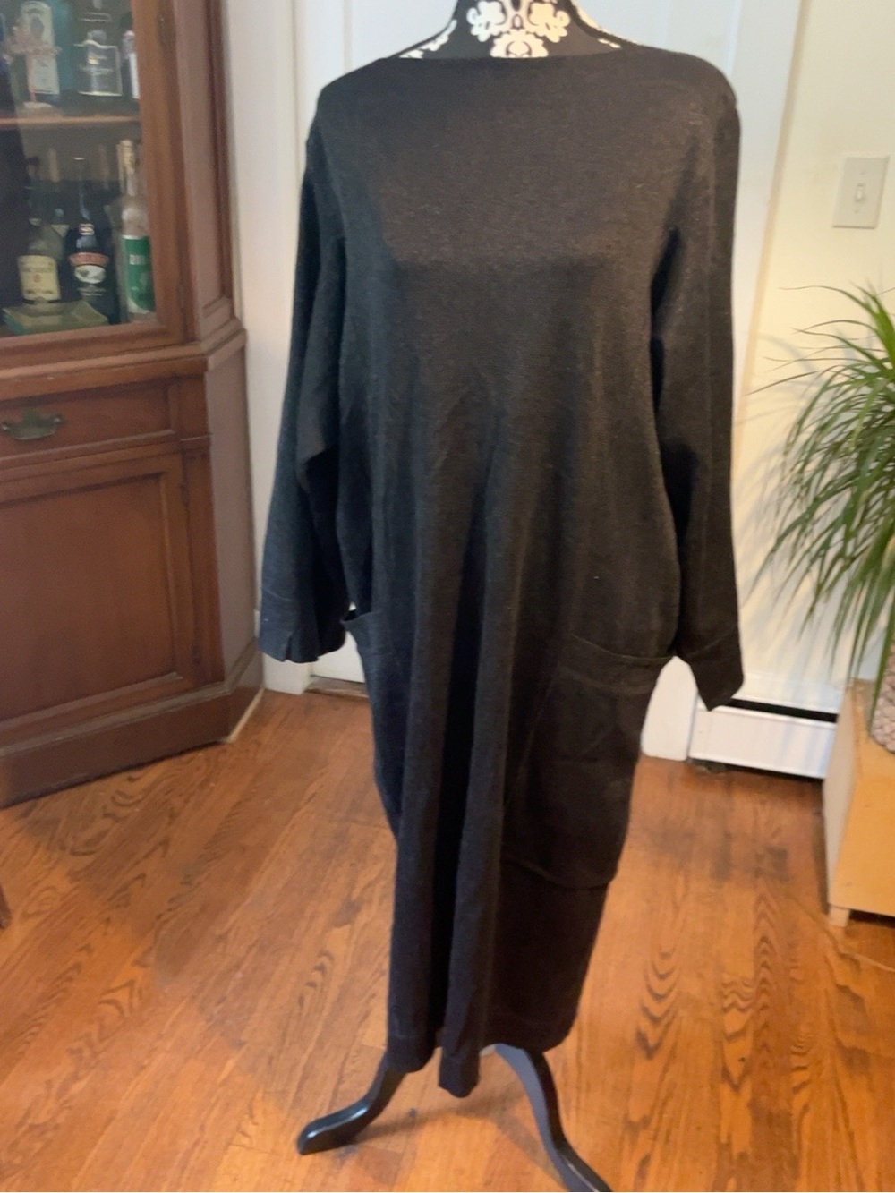 Vintage Azzedine Alaïa Paris Archival Black Long Knit Cardigan Coat